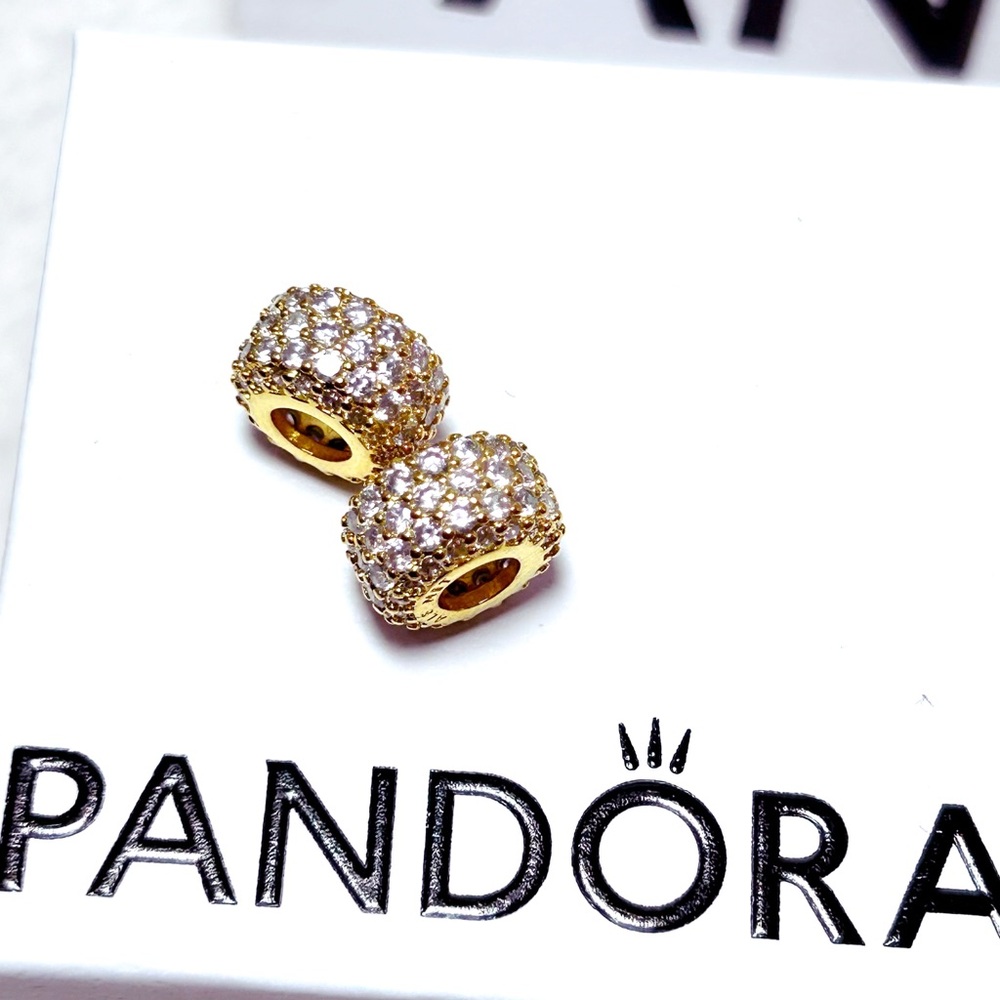 PANDORA Sparkling Pave Triple-row charm (2 Charms in one box)